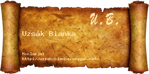 Uzsák Bianka névjegykártya
